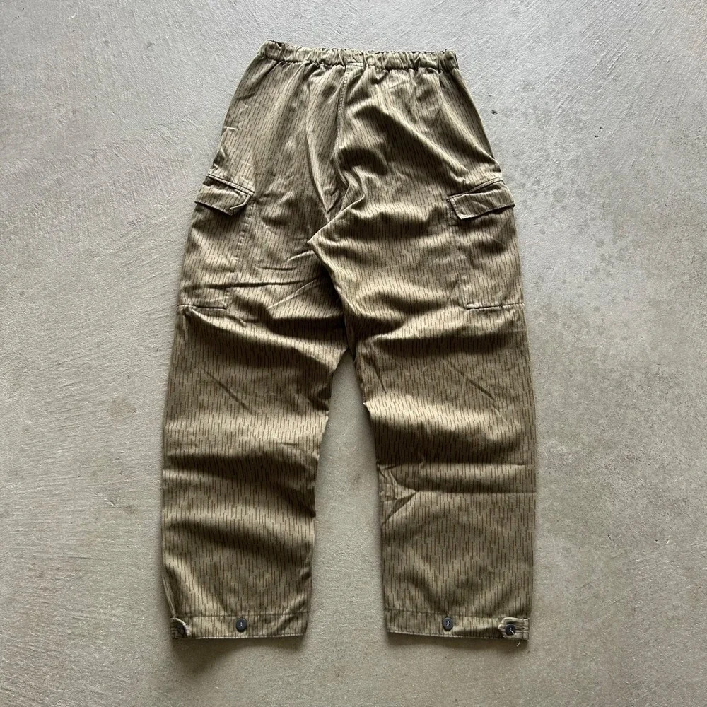 Vintage 60s East German Strichtarn Military Cargo Pants Size 30x30 Raindrop Camo